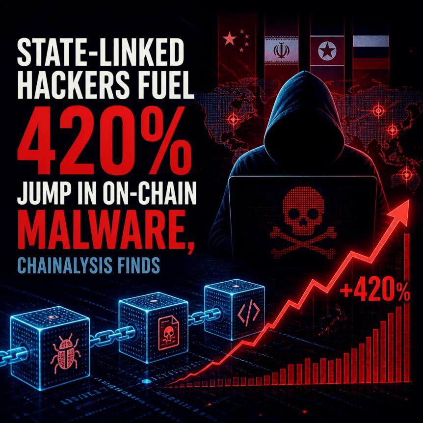 State-Linked Hackers Fuel 420% Jump in On-Chain Malware, Chainalysis Finds