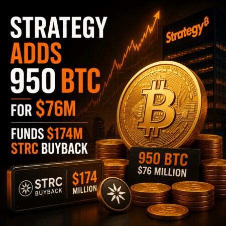 Strategy Adds 950 BTC for $76M, Funds $174M STRC Buyback Strategy Adds 950 Btc For $76m, Funds $174m Strc Buyback
