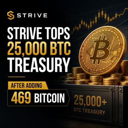 Strive Tops 25,000 BTC Treasury After Adding 469 Bitcoin Strive Tops 25,000 Btc Treasury After Adding 469 Bitcoin