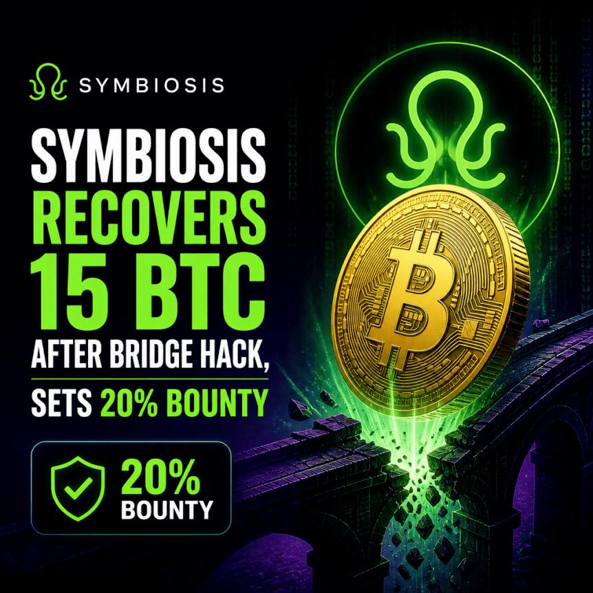 Symbiosis Recovers 15 BTC After Bridge Hack, Sets 20% Bounty Symbiosis Recovers 15 Btc After Bridge Hack, Sets 20% Bounty