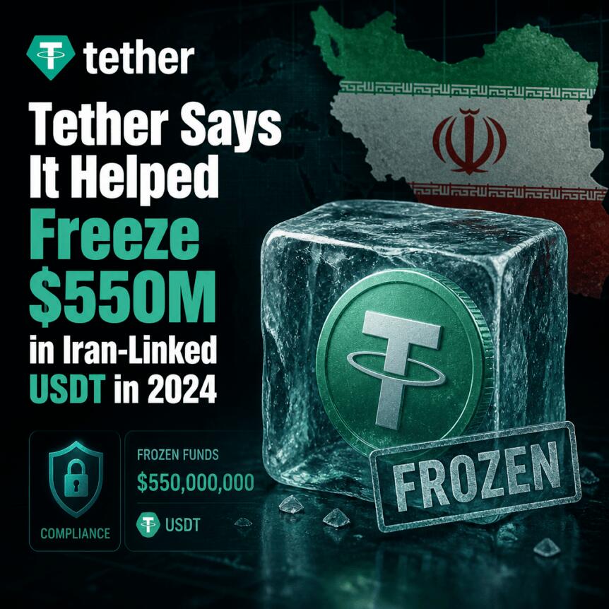 Tether Says It Helped Freeze $550m In Iran-Linked Usdt In 2024