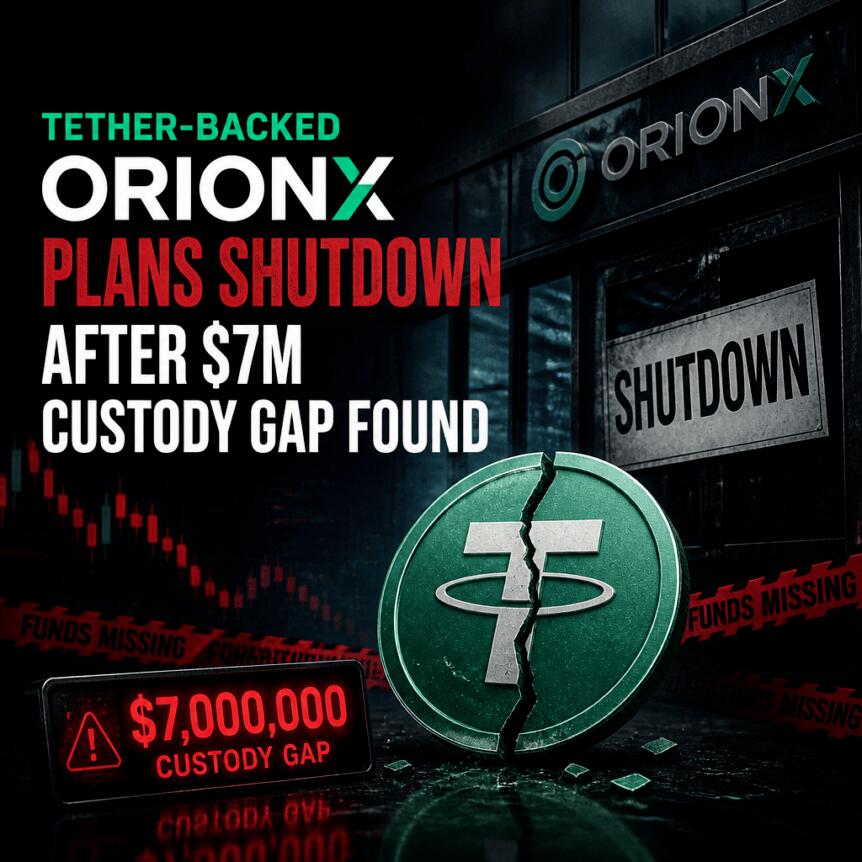 Tether-backed Orionx Plans Shutdown After $7M Custody Gap Found