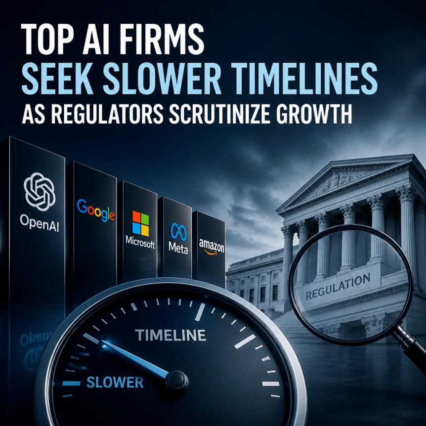 Top AI Firms Seek Slower Timelines as Regulators Scrutinize Growth Top Ai Firms Seek Slower Timelines As Regulators Scrutinize Growth