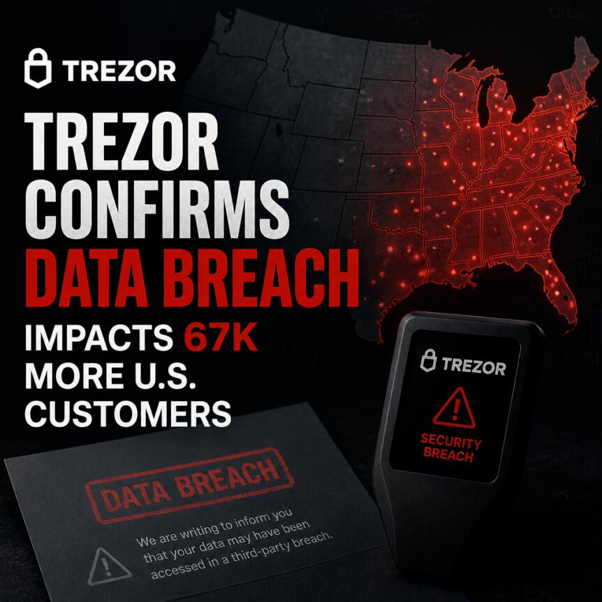 Trezor Confirms Data Breach Impacts 67k More U.s. Customers