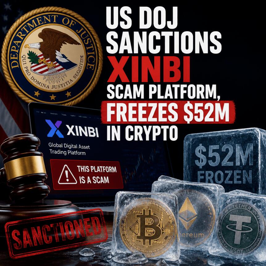 US DOJ Sanctions Xinbi Scam Platform, Freezes $52M in Crypto Us Doj Sanctions Xinbi Scam Platform, Freezes $52m In Crypto