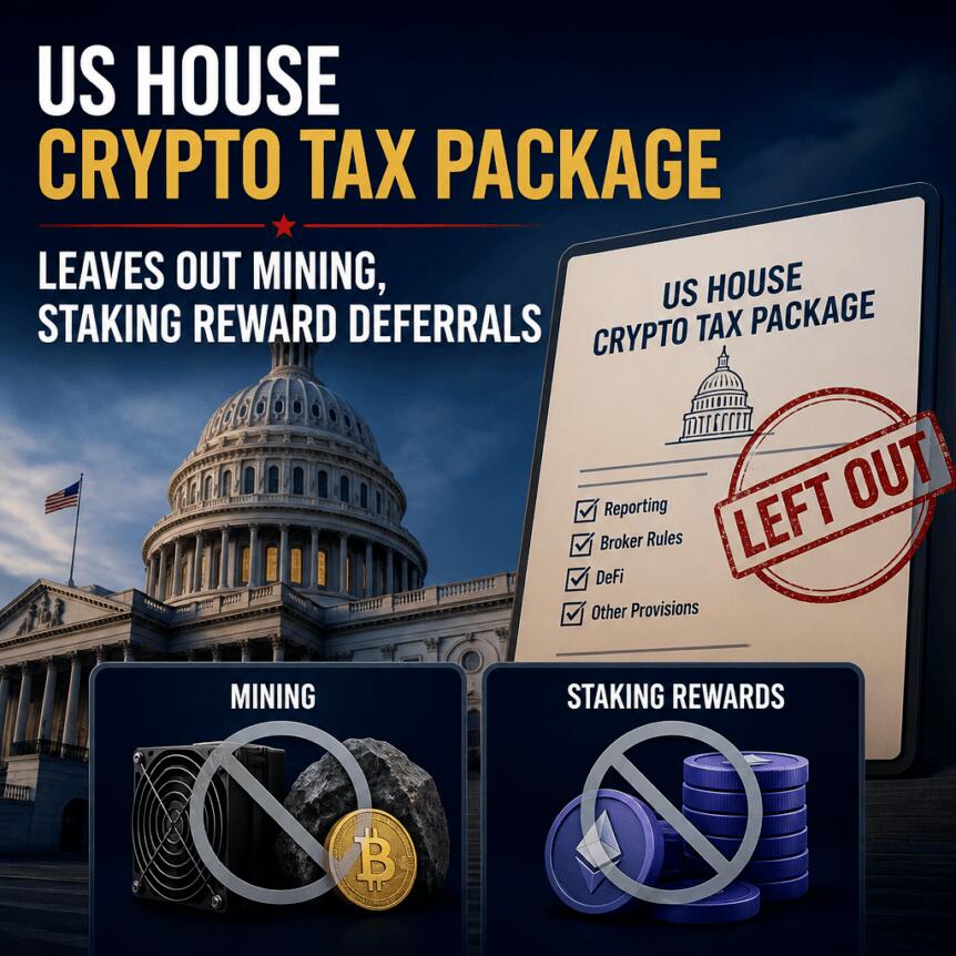 US House Crypto Tax Package Leaves Out Mining, Staking Reward Deferrals Us House Crypto Tax Package Leaves Out Mining, Staking Reward Deferrals