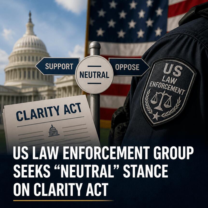 US Law Enforcement Group Seeks “Neutral” Stance on CLARITY Act Us Law Enforcement Group Seeks “neutral” Stance On Clarity Act