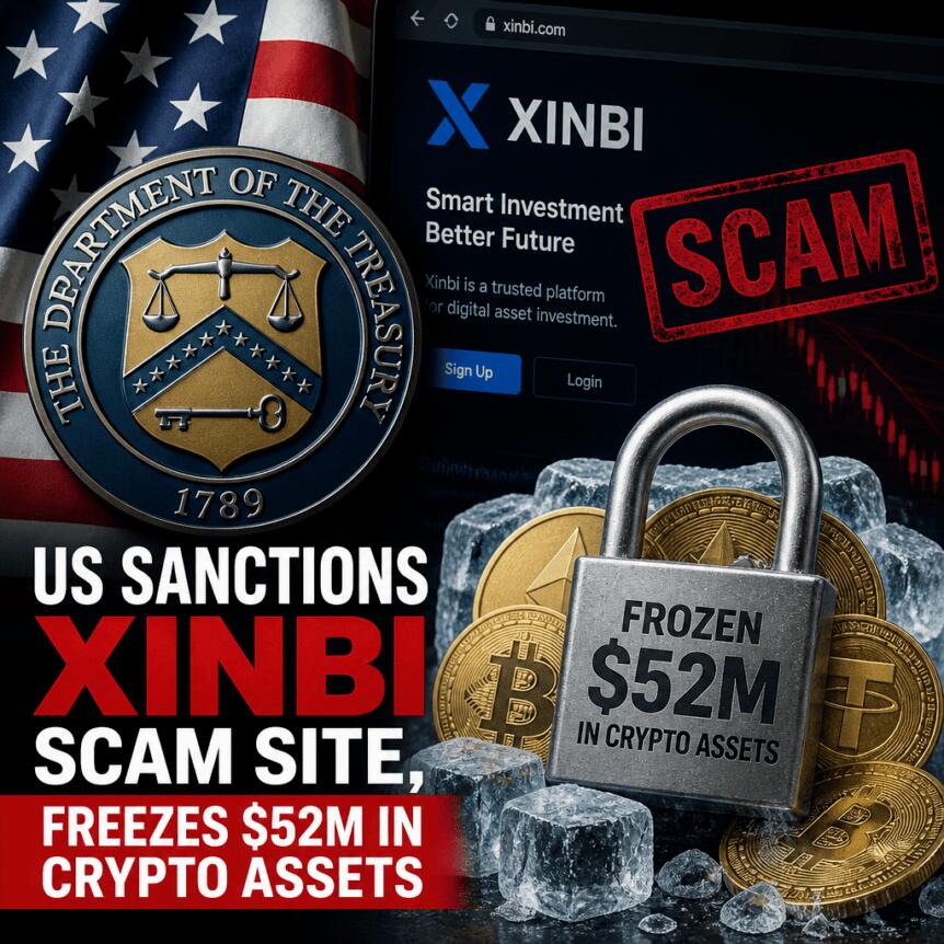 US Sanctions Xinbi Scam Site, Freezes $52M in Crypto Assets