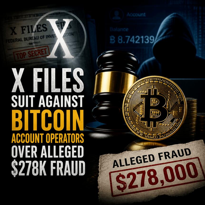 X Files Suit Against Bitcoin Account Operators Over Alleged $278K Fraud X Files Suit Against Bitcoin Account Operators Over Alleged $278k Fraud