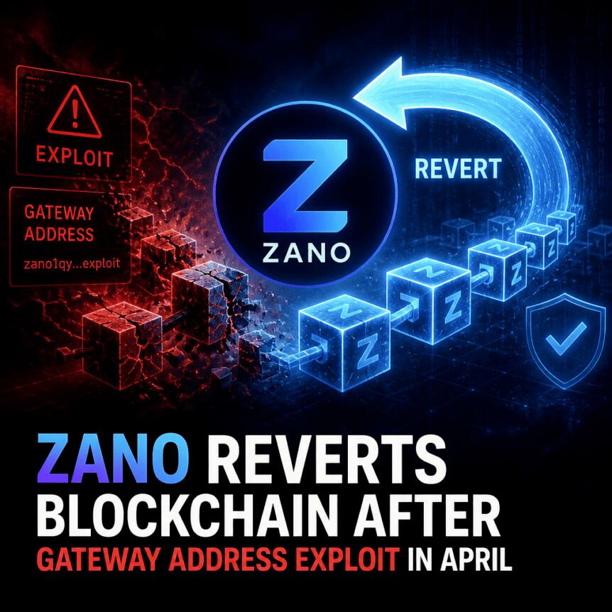 Zano Reverts Blockchain After Gateway Address Exploit in April Zano Reverts Blockchain After Gateway Address Exploit In April