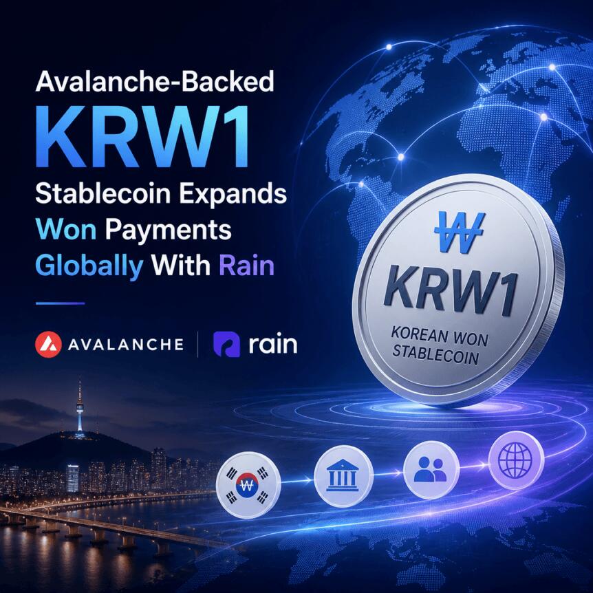 Avalanche-Backed KRW1 Stablecoin Expands Won Payments Globally With Rain Avalanche Backed Krw1 Stablecoin Expands Won Payments Globally With Rain