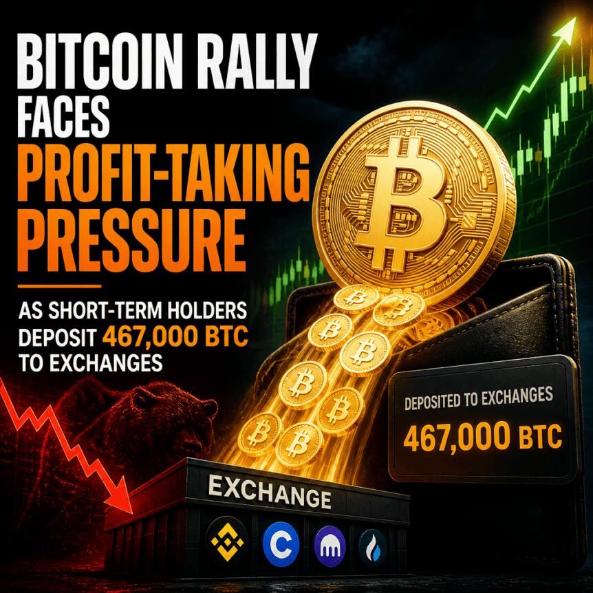 Bitcoin Rally Faces Profit-Taking Pressure as Short-Term Holders Deposit 467,000 BTC to Exchanges Bitcoin Rally Faces Profit Taking Pressure As Short Term Holders Deposit 467 000