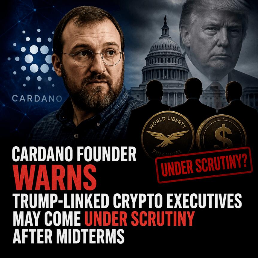 Cardano Founder Warns Trump-Linked Crypto Executives May Come Under Scrutiny After Midterms Cardano Founder Warns Trump Linked Crypto Executives May Come Under Scrutiny Aft