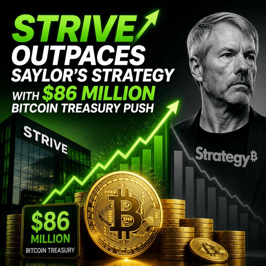 Strive Outpaces Saylor S Strategy With 86 Million Bitcoin Treasury Push