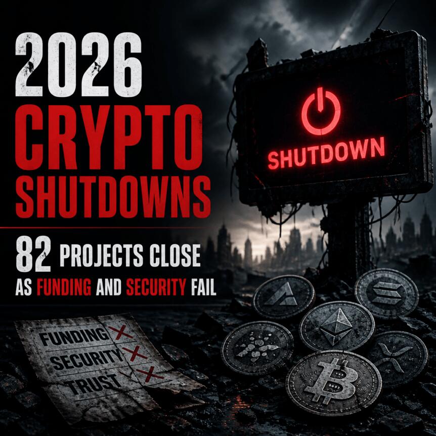 2026 Crypto Shutdowns: 82 Projects Close As Funding And Security Fail