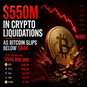 $550M in Crypto Liquidations as Bitcoin Slips Below $84K $550m In Crypto Liquidations As Bitcoin Slips Below $84k