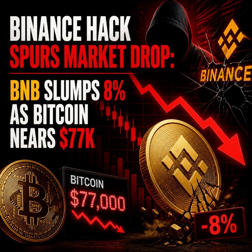 Binance Hack Spurs Market Drop: BNB Slumps 8% as Bitcoin Nears $77K Binance Hack Spurs Market Drop: Bnb Slumps 8% As Bitcoin Nears $77k