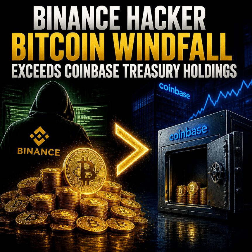 Binance Hacker Bitcoin Windfall Exceeds Coinbase Treasury Holdings