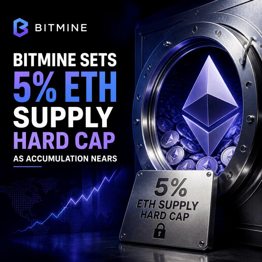 BitMine Sets 5% ETH Supply Hard Cap as Accumulation Nears Bitmine Sets 5% Eth Supply Hard Cap As Accumulation Nears