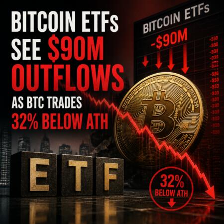 Bitcoin ETFs See $90M Outflows as BTC Trades 32% Below ATH Bitcoin Etfs See $90m Outflows As Btc Trades 32% Below Ath