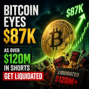 Bitcoin Eyes $87k As Over $120m In Shorts Get Liquidated