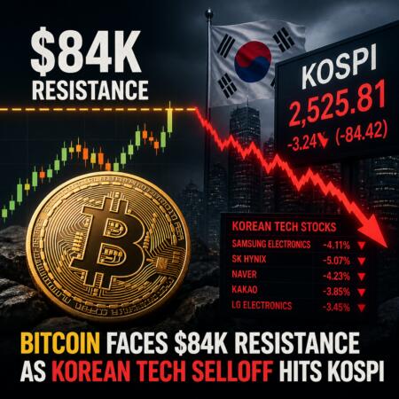Bitcoin Faces $84k Resistance As Korean Tech Selloff Hits Kospi