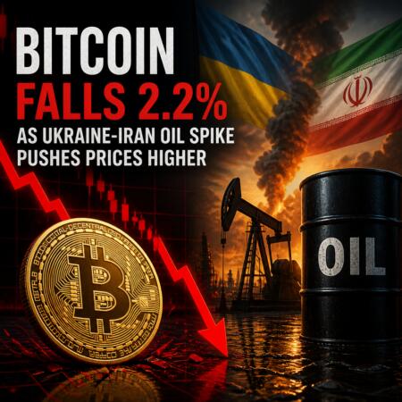 Bitcoin Falls 2.2% As Ukraine-Iran Oil Spike Pushes Prices Higher