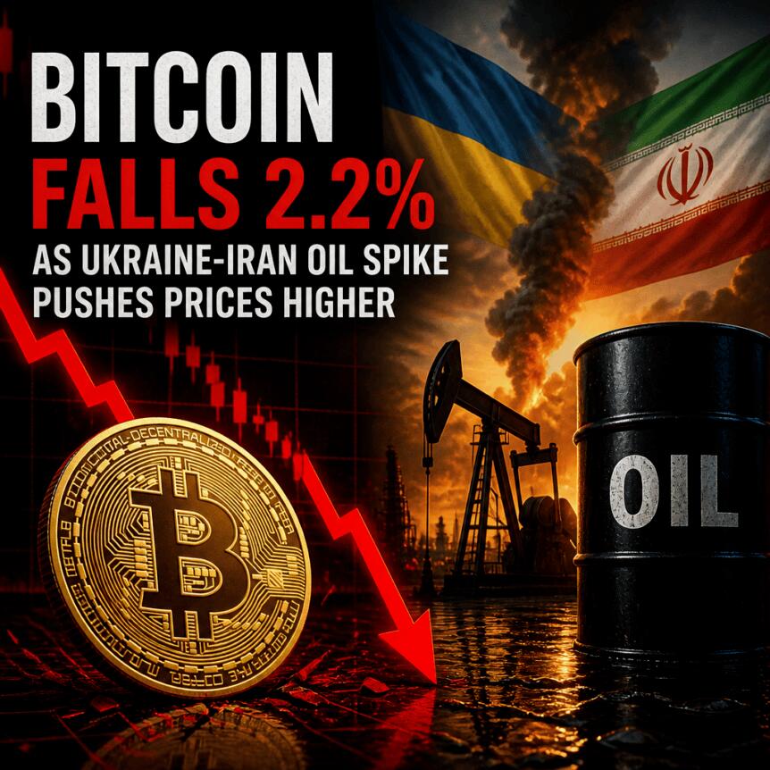 Bitcoin Falls 2.2% as Ukraine-Iran Oil Spike Pushes Prices Higher Bitcoin Falls 2.2% As Ukraine-Iran Oil Spike Pushes Prices Higher