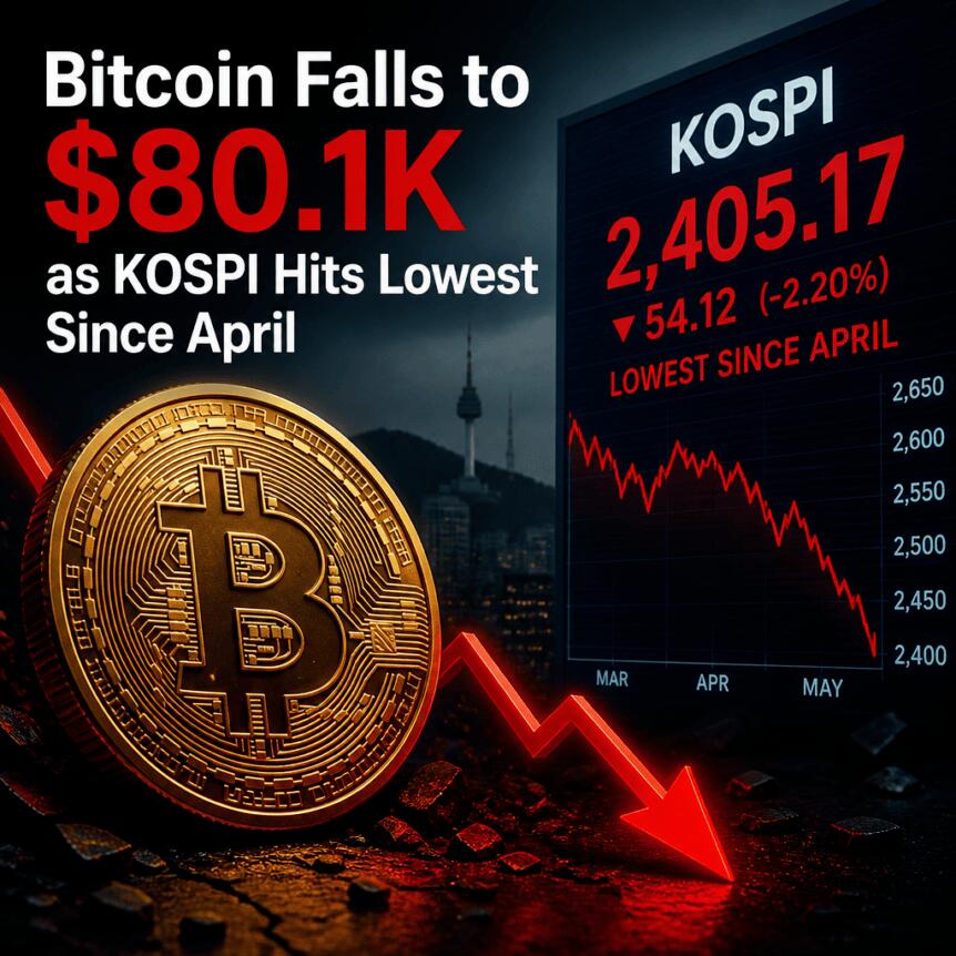 Bitcoin Falls To $80.1k As Kospi Hits Lowest Since April