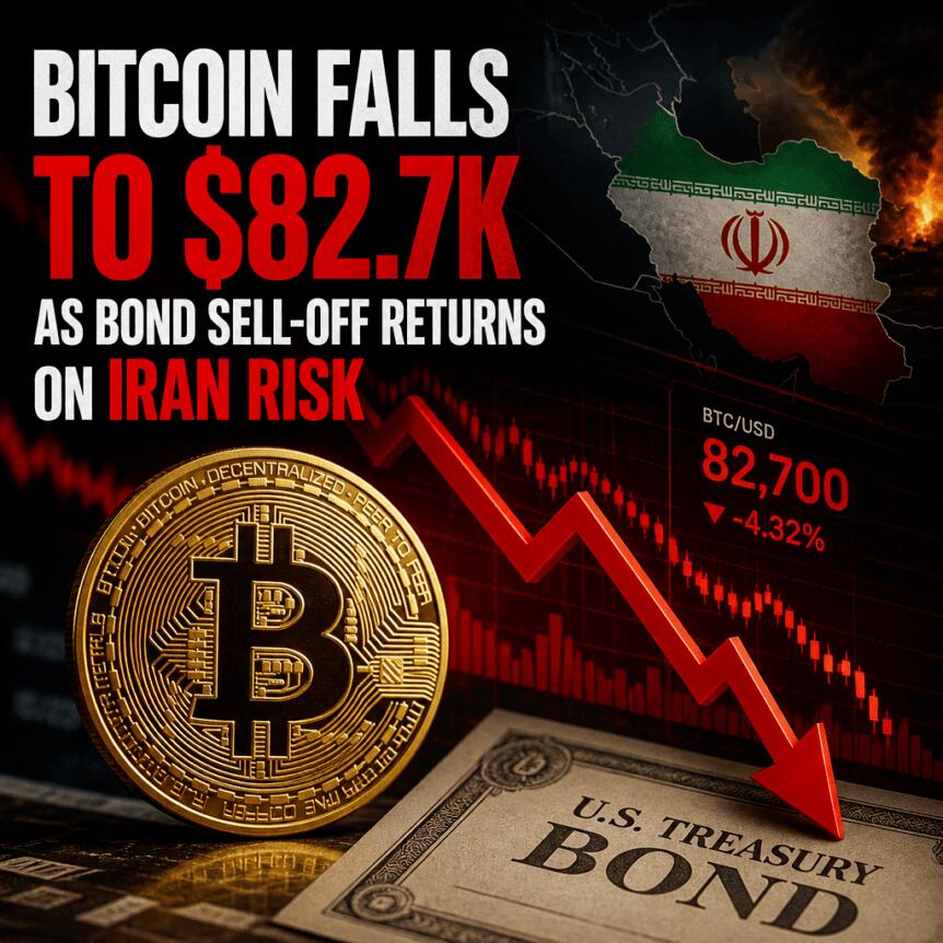 Bitcoin Falls to $82.7K as Bond Sell-Off Returns on Iran Risk Bitcoin Falls To $82.7k As Bond Sell-Off Returns On Iran Risk
