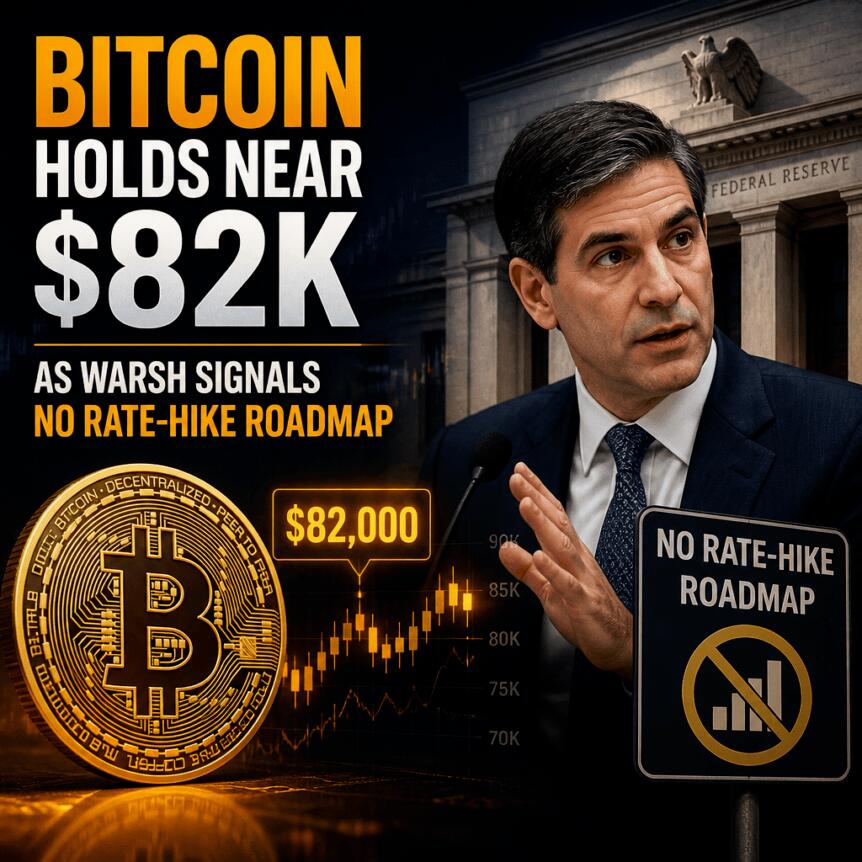Bitcoin Holds Near $82k As Warsh Signals No Rate-Hike Roadmap