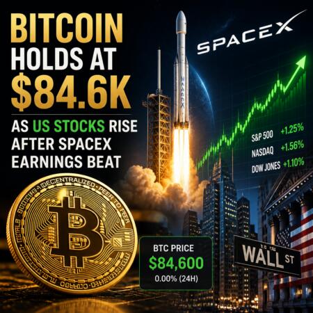 Bitcoin Holds At $84.6k As Us Stocks Rise After Spacex Earnings Beat