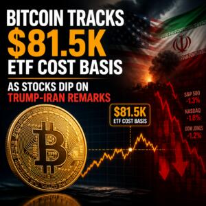 Bitcoin Tracks $81.5k Etf Cost Basis As Stocks Dip On Trump-Iran Remarks