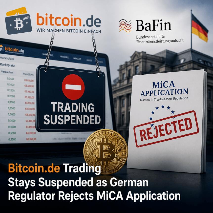 Bitcoin.de Trading Stays Suspended as German Regulator Rejects MiCA Application Bitcoin.de Trading Stays Suspended As German Regulator Rejects Mica Application