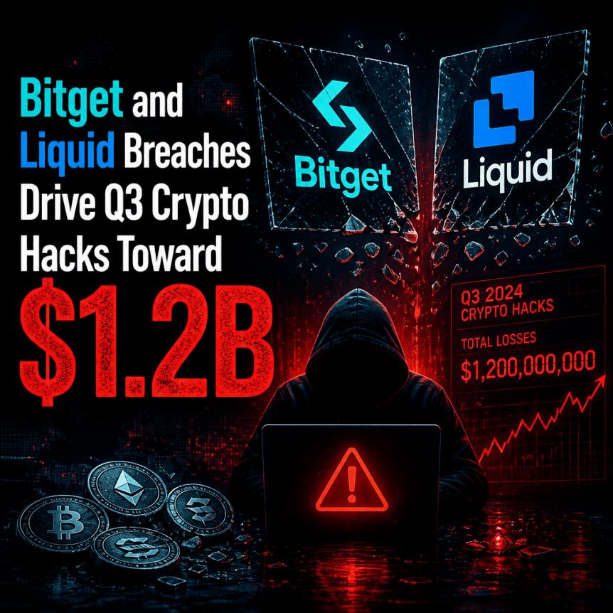 Bitget and Liquid Breaches Drive Q3 Crypto Hacks Toward $1.2B Bitget And Liquid Breaches Drive Q3 Crypto Hacks Toward $1.2b