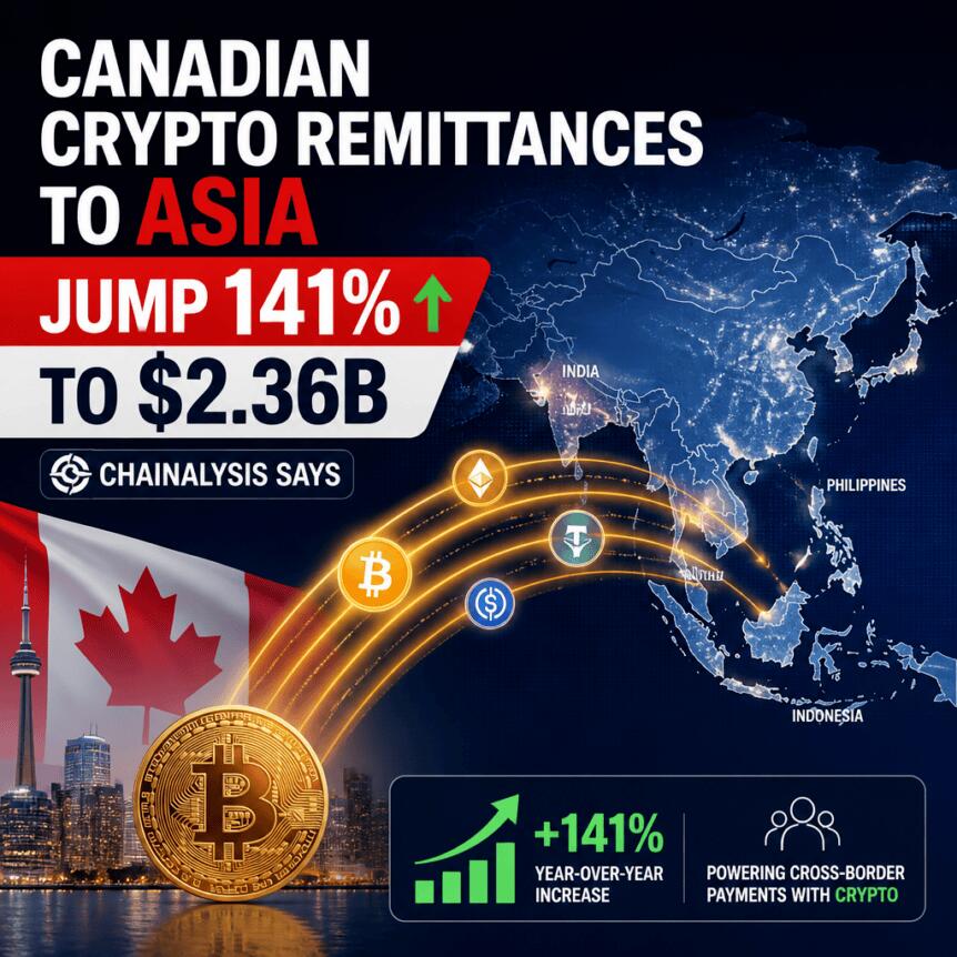 Canadian Crypto Remittances to Asia Jump 141% to $2.36B, Chainalysis Says Canadian Crypto Remittances To Asia Jump 141% To $2.36b, Chainalysis Says