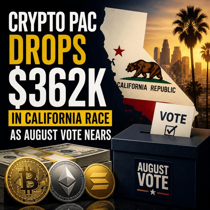 Crypto PAC Drops $362K in California Race as August Vote Nears