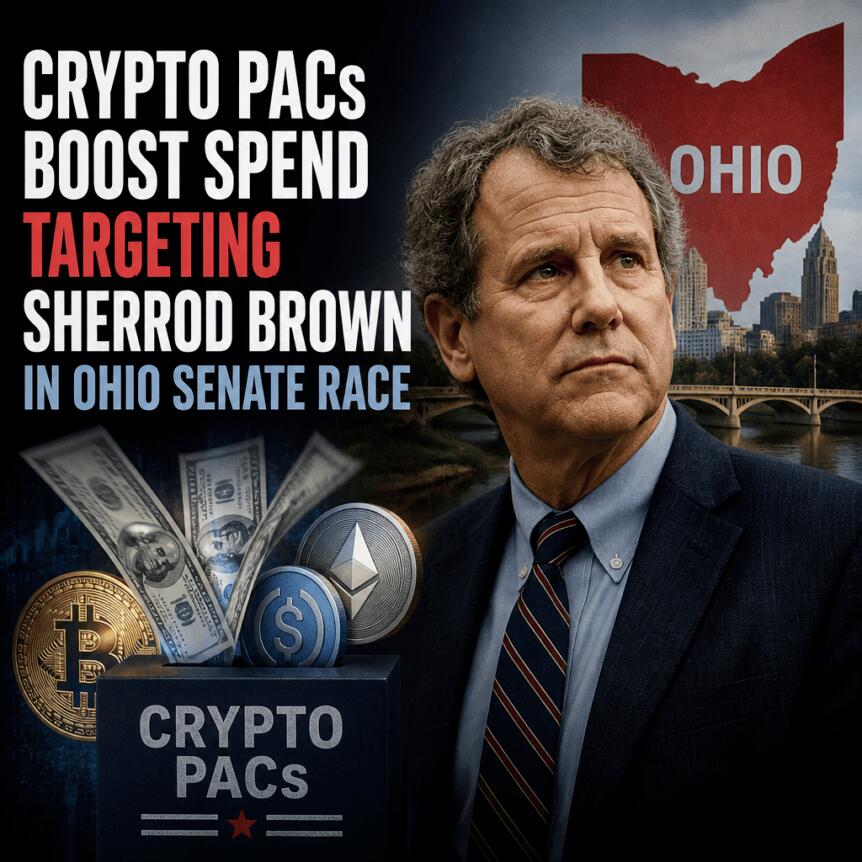 Crypto PACs Boost Spend Targeting Sherrod Brown in Ohio Senate Race Crypto Pacs Boost Spend Targeting Sherrod Brown In Ohio Senate Race