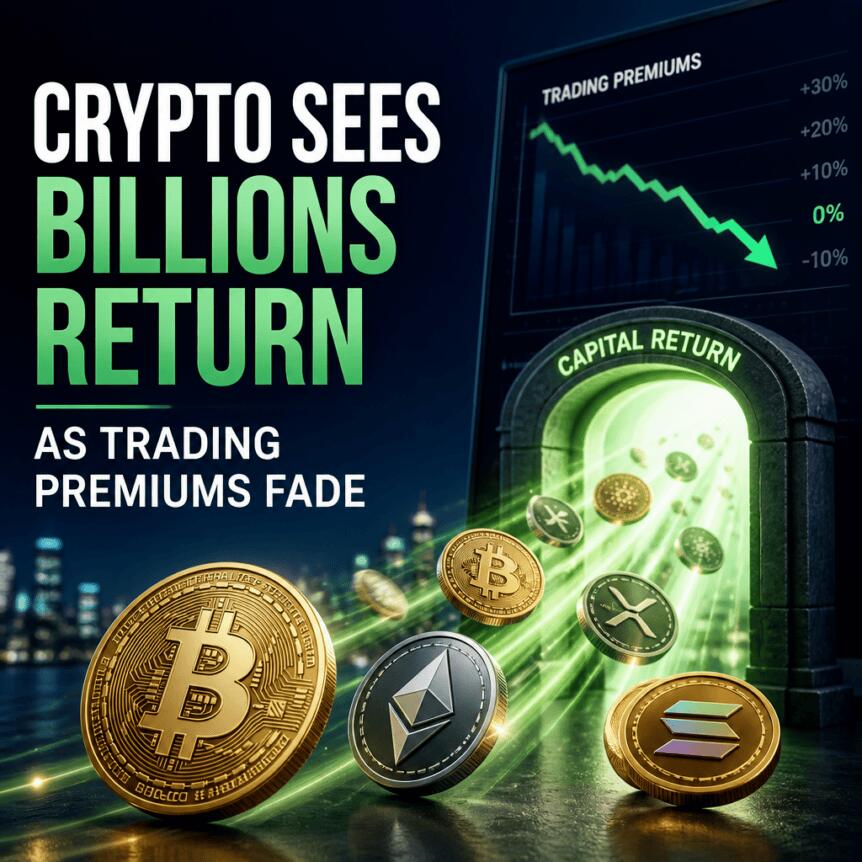 Crypto Sees Billions Return as Trading Premiums Fade Crypto Sees Billions Return As Trading Premiums Fade
