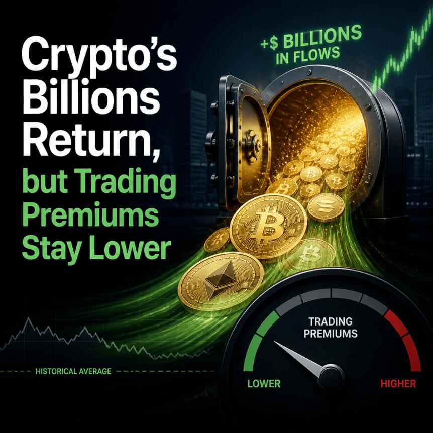 Crypto’s Billions Return, but Trading Premiums Stay Lower Crypto’s Billions Return, But Trading Premiums Stay Lower