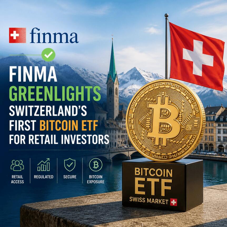 FINMA Greenlights Switzerland’s First Bitcoin ETF for Retail Investors Finma Greenlights Switzerland’s First Bitcoin Etf For Retail Investors