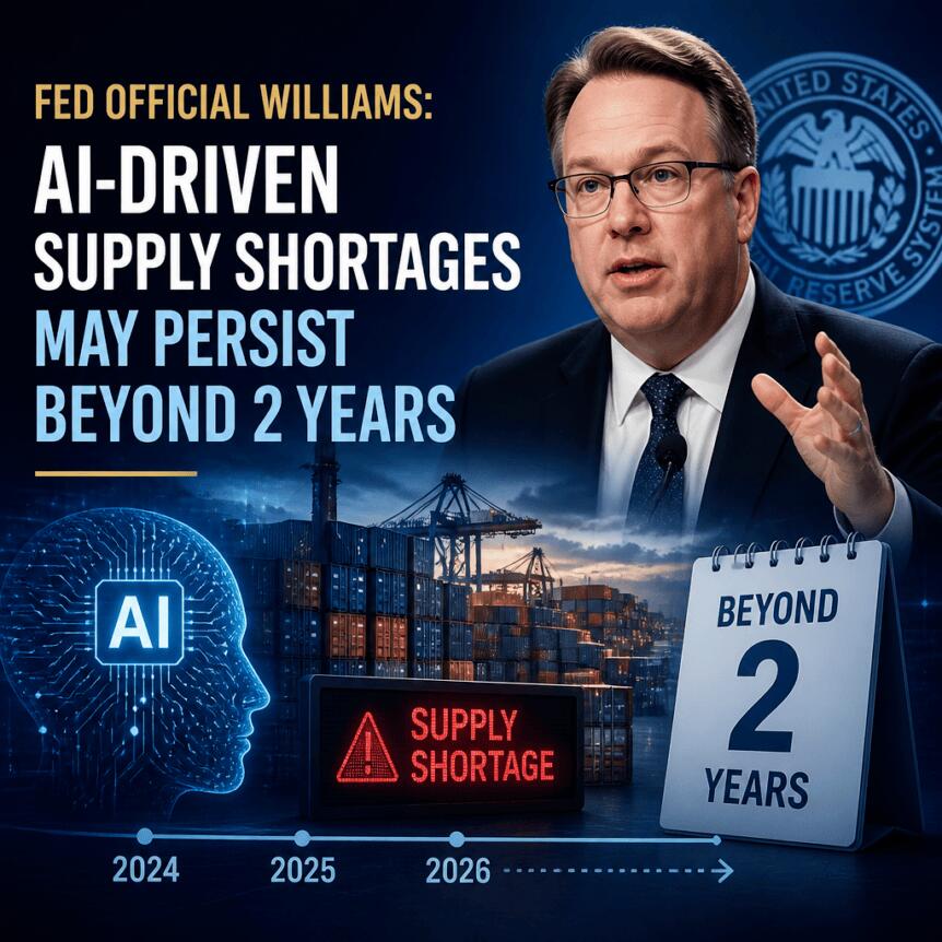 Fed Official Williams: Ai-Driven Supply Shortages May Persist Beyond 2 Years