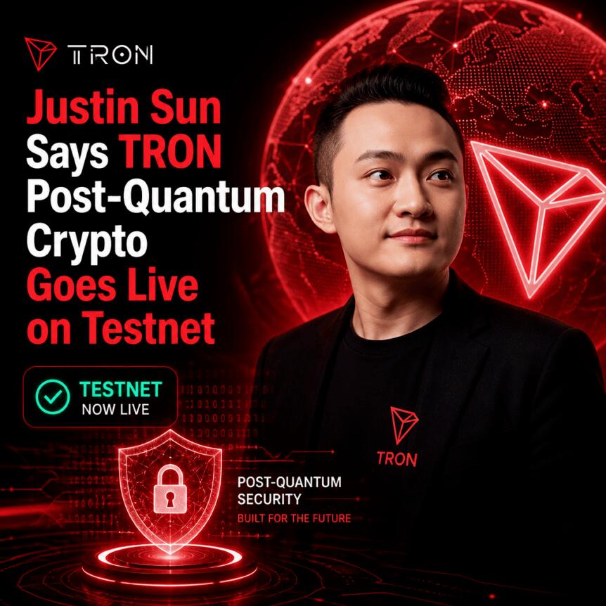 Justin Sun Says Tron Post-Quantum Crypto Goes Live On Testnet