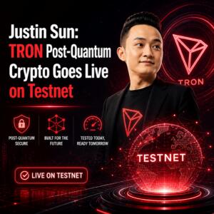 Justin Sun: TRON Post-Quantum Crypto Goes Live on Testnet Justin Sun: Tron Post-Quantum Crypto Goes Live On Testnet