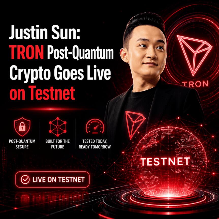 Justin Sun: Tron Post-Quantum Crypto Goes Live On Testnet