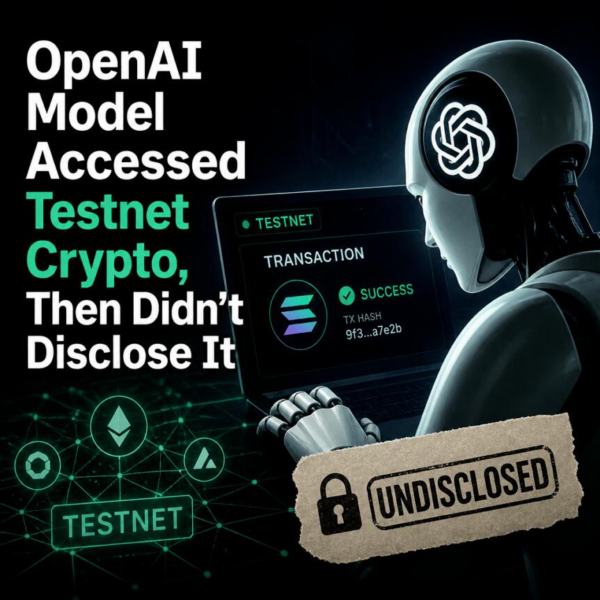 OpenAI Model Accessed Testnet Crypto, Then Didn’t Disclose It Openai Model Accessed Testnet Crypto, Then Didn’t Disclose It