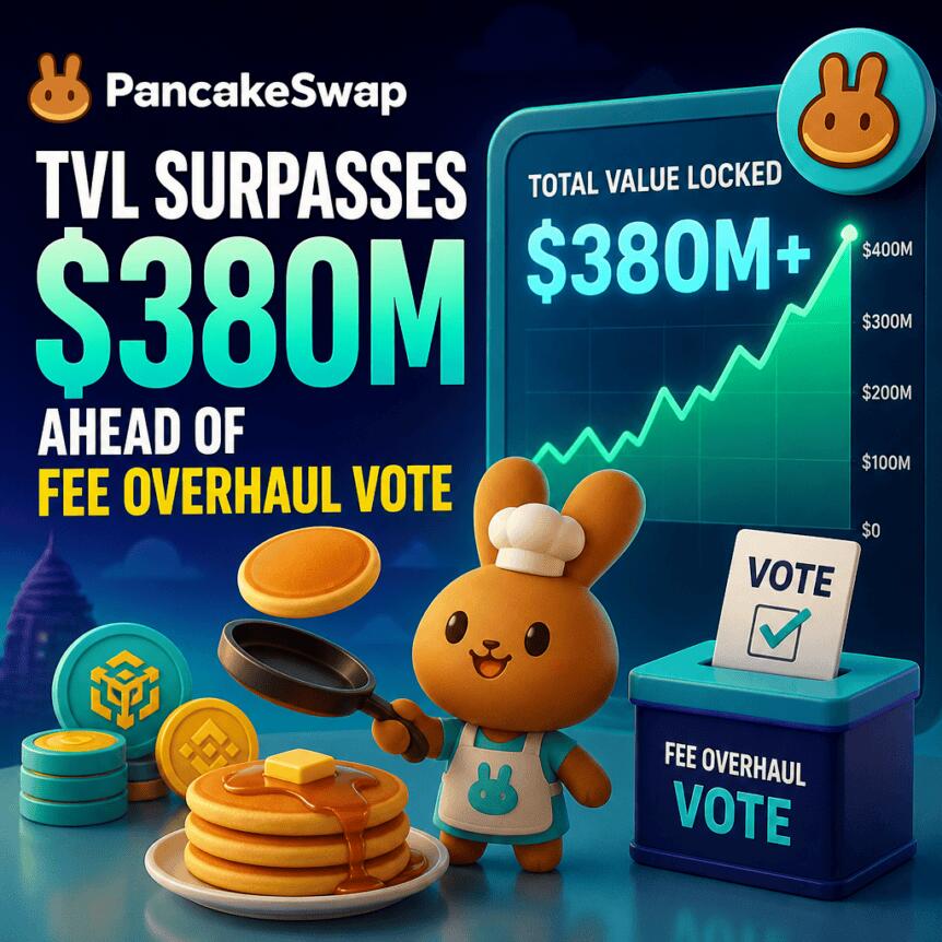 Pancakeswap Tvl Surpasses $380m Ahead Of Fee Overhaul Vote