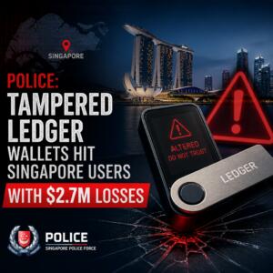 Police: Tampered Ledger wallets hit Singapore users with $2.7M losses Police: Tampered Ledger Wallets Hit Singapore Users With $2.7m Losses