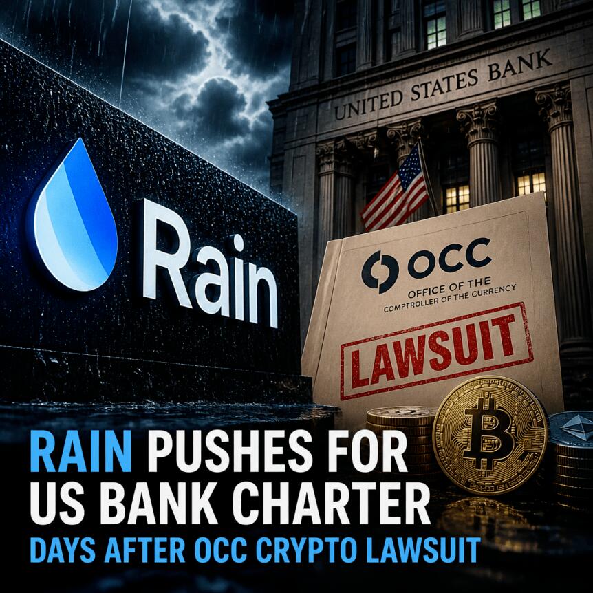 Rain Pushes For Us Bank Charter Days After Occ Crypto Lawsuit