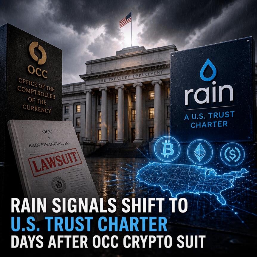Rain Signals Shift to U.S. Trust Charter Days After OCC Crypto Suit Rain Signals Shift To U.s. Trust Charter Days After Occ Crypto Suit